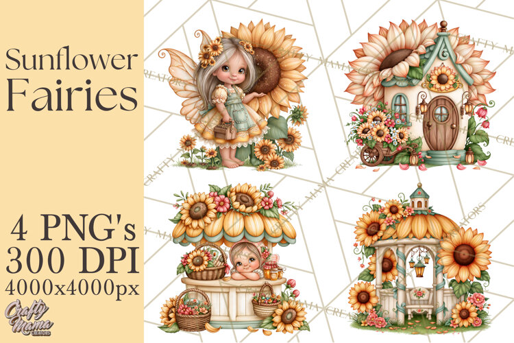 Sunflower Fairy World PNG, Fall Fairies example image 1