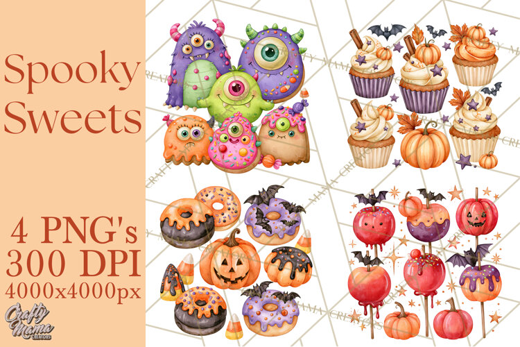 Spooky Halloween Desserts Clipart PNG example image 1