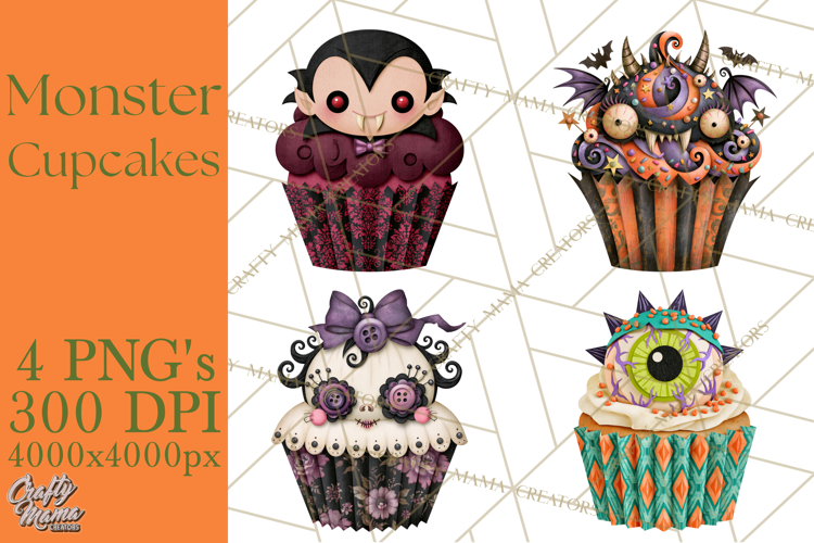 Halloween Monster Cupcake Clipart Png, Halloween Sweets
