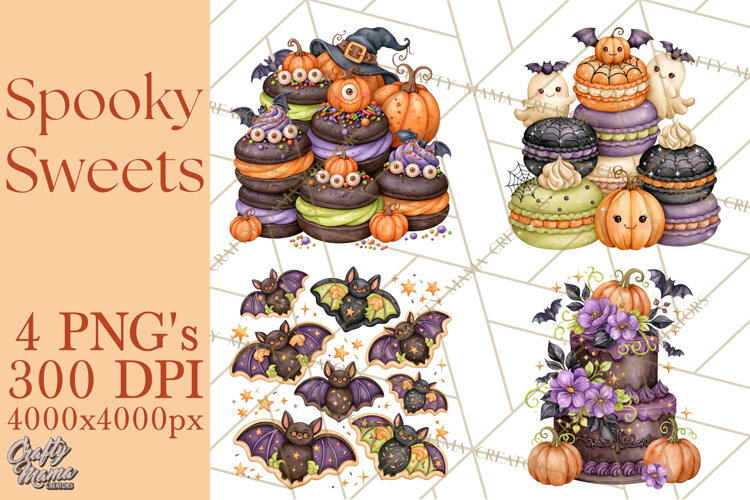 Spooky Halloween Desserts Clipart PNG example image 1