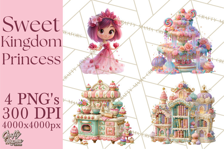 Sweet Kingdom Princess Clipart PNG example image 1