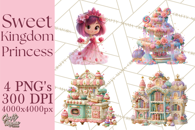 Sweet Kingdom Princess Clipart PNG