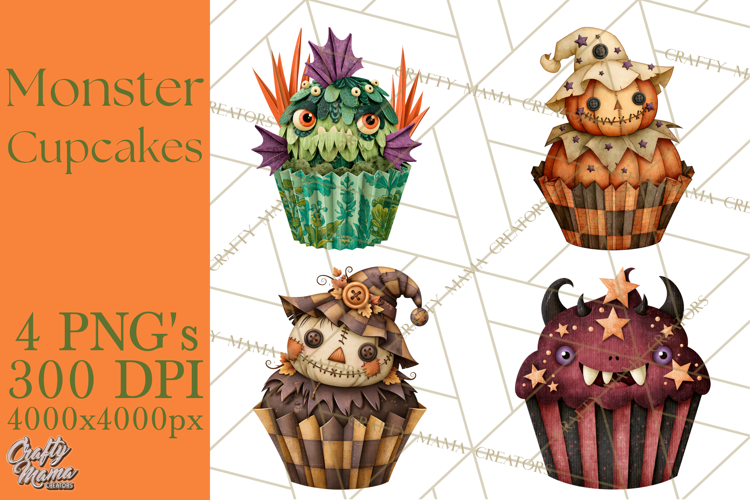 Halloween Monster Cupcake Clipart Png, Halloween Sweets