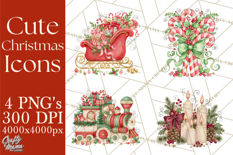 Christmas Characters Watercolor PNG Clipart