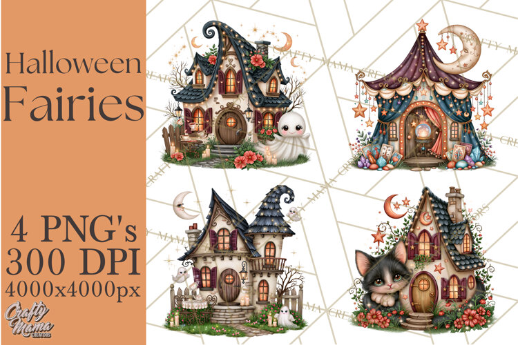 Midnight Halloween Fairy World PNG, Fall Fairies example image 1