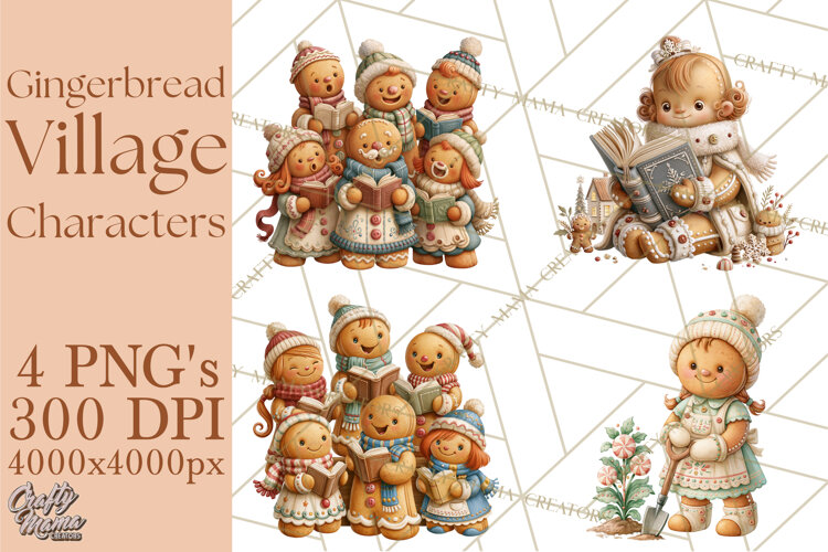 Gingerbread Village Characters PNG Clipart example image 1