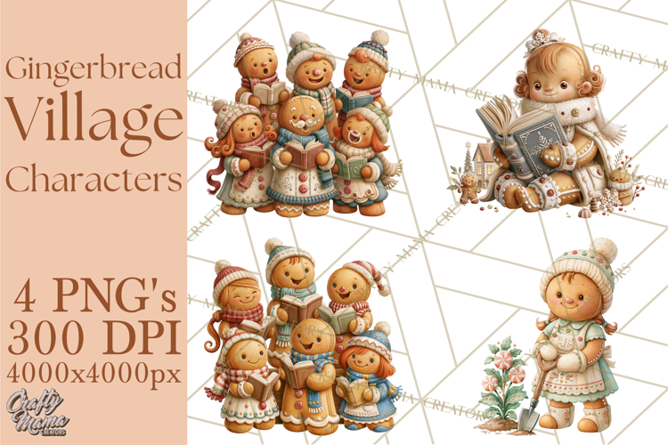 Gingerbread Village Characters PNG Clipart