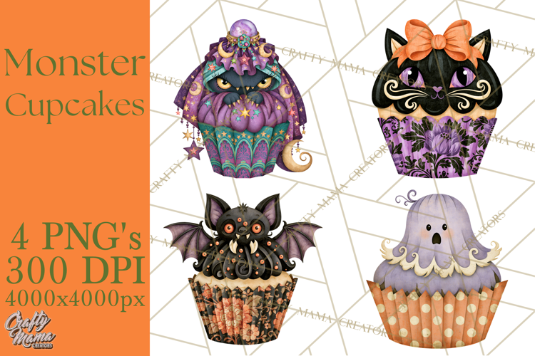 Halloween Monster Cupcake Clipart Png, Halloween Sweets