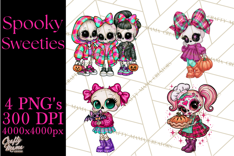Cute Halloween Skeleton Clipart PNG, Creepy Cute Fall Decor