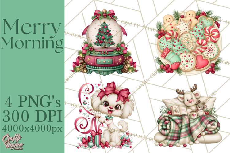 Christmas Morning Girls PNG Clipart, Pajama Characters