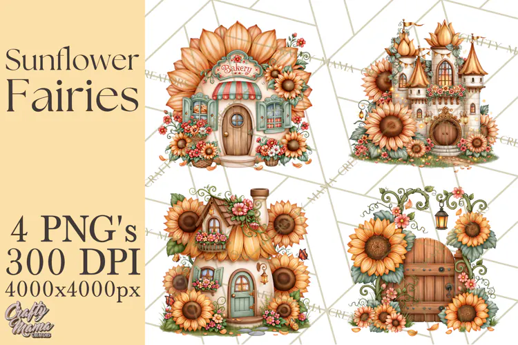 Sunflower Fairy World PNG, Fall Fairies