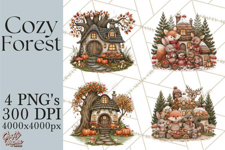 Sweater Weather Woodland Animals PNG