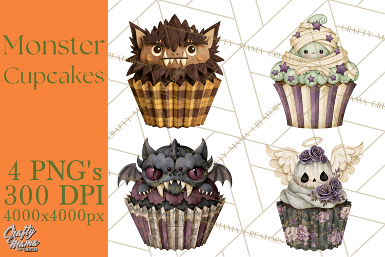 Halloween Monster Cupcake Clipart Png, Halloween Sweets