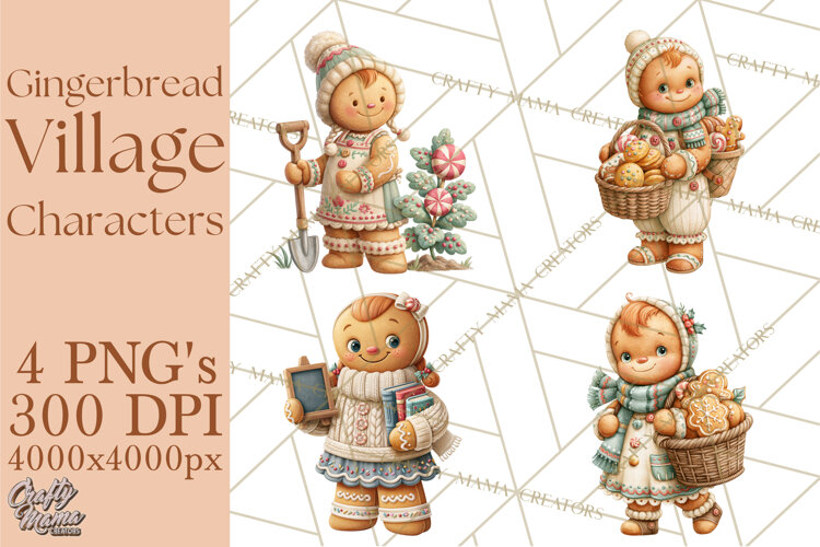 Gingerbread Village Characters PNG Clipart example image 1