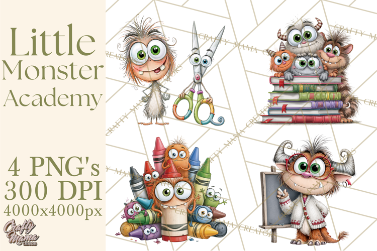 Little Monster Academy Clip Art PNG