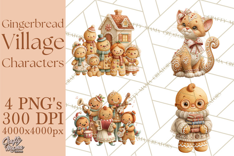 Gingerbread Village Characters PNG Clipart
