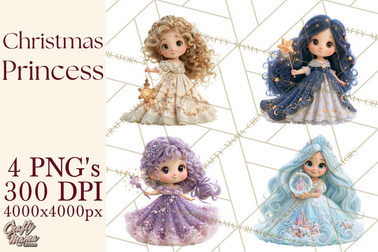 Christmas Princess PNG Clipart example image 1
