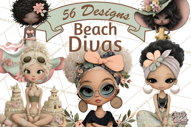 Beach Diva Summer Girls PNG Beach Glam Clipart
