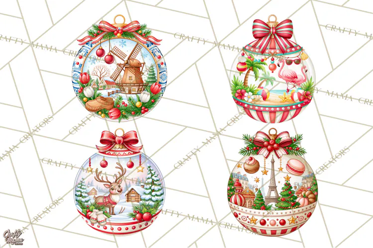 World Christmas Ornaments PNG Clipart