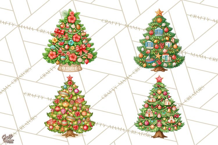 Christmas Tree World Travel Clipart PNG example image 1