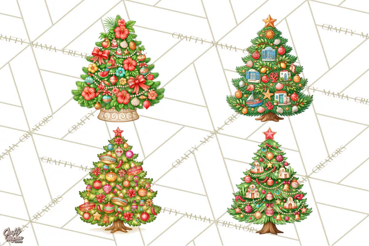Christmas Tree World Travel Clipart PNG