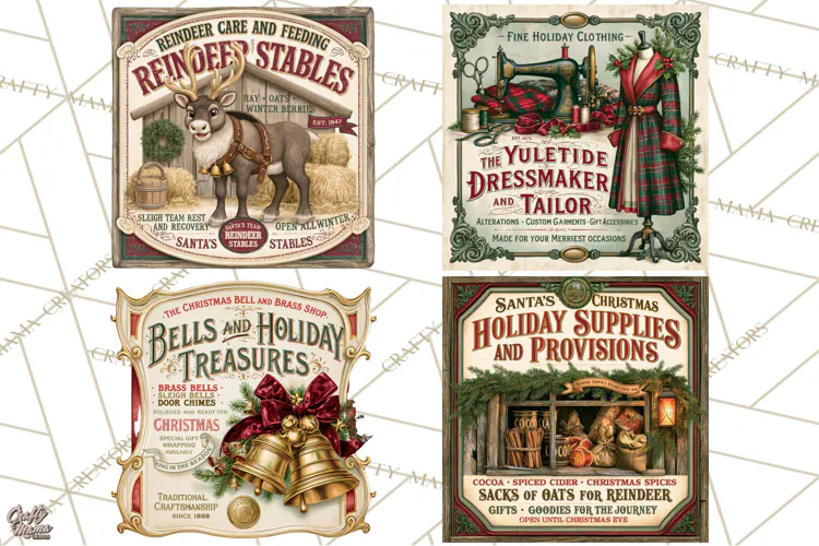 Vintage Christmas Signs PG, Rustic Farmhouse Holiday Sign