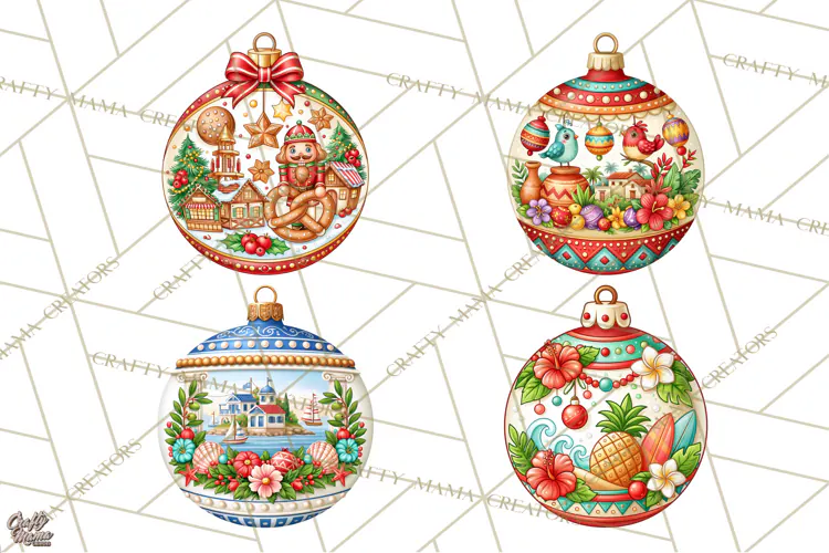 World Christmas Ornaments PNG Clipart