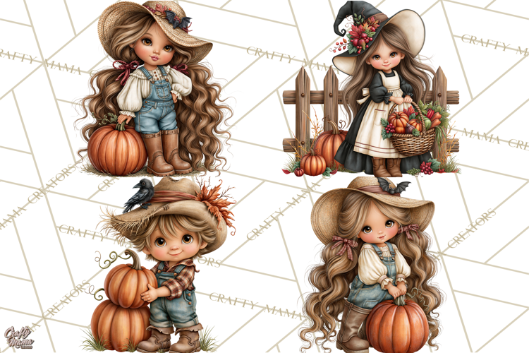 Halloween Farmhouse Clipart, Rustic Farm Halloween PNG