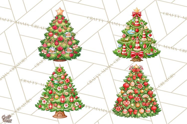 Christmas Tree World Travel Clipart PNG example image 1