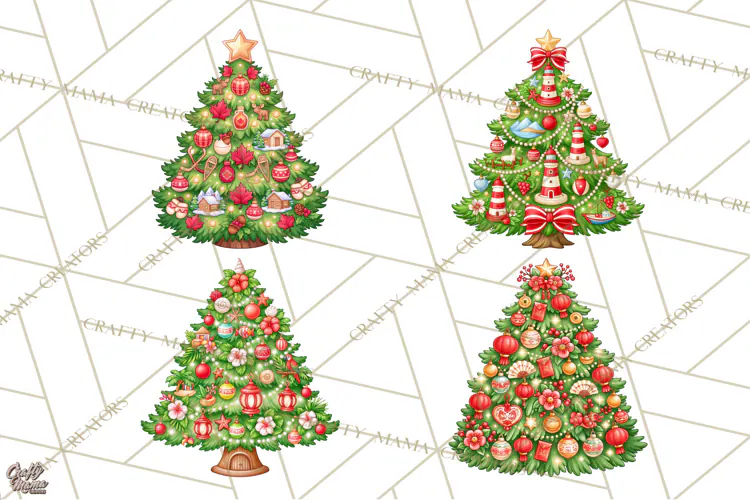 Christmas Tree World Travel Clipart PNG