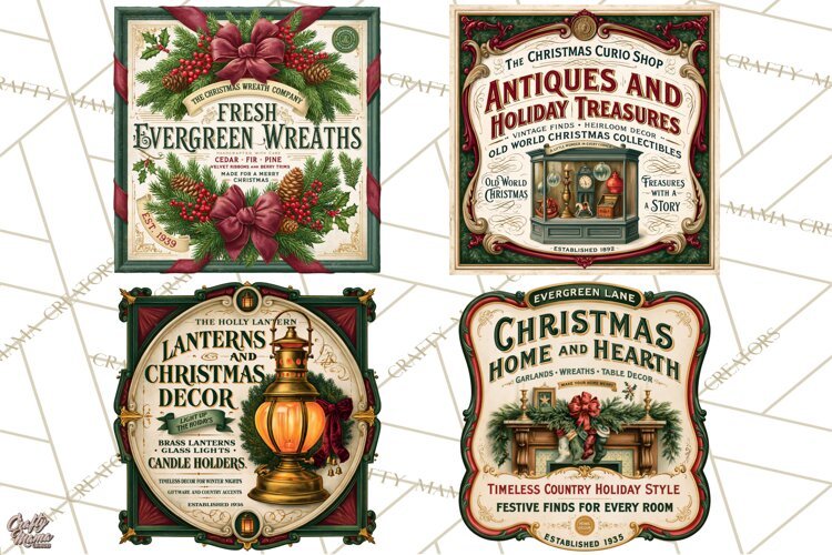 Vintage Christmas Signs PG, Rustic Farmhouse Holiday Sign example image 1