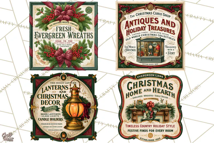 Vintage Christmas Signs PG, Rustic Farmhouse Holiday Sign