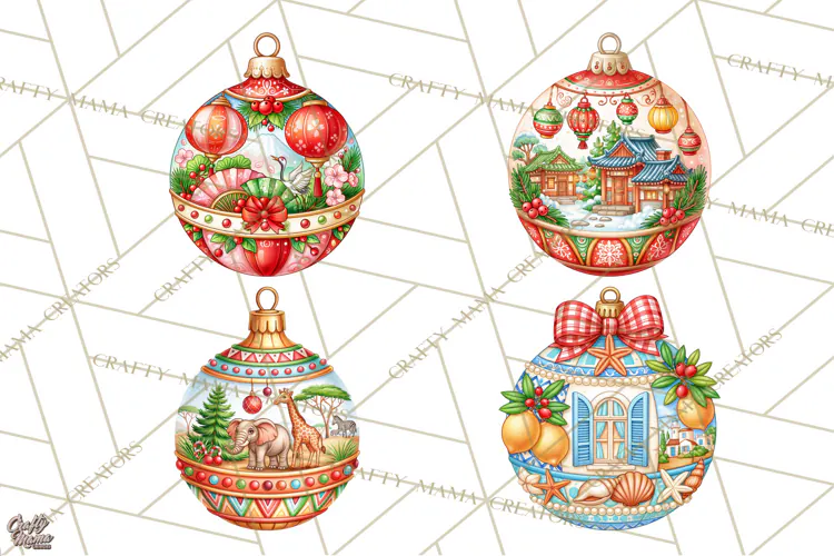 World Christmas Ornaments PNG Clipart