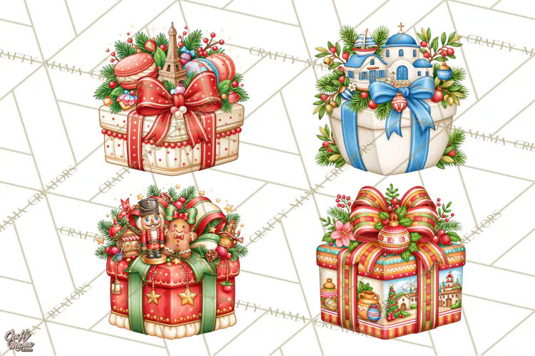 World Christmas Gifts Clipart PNG