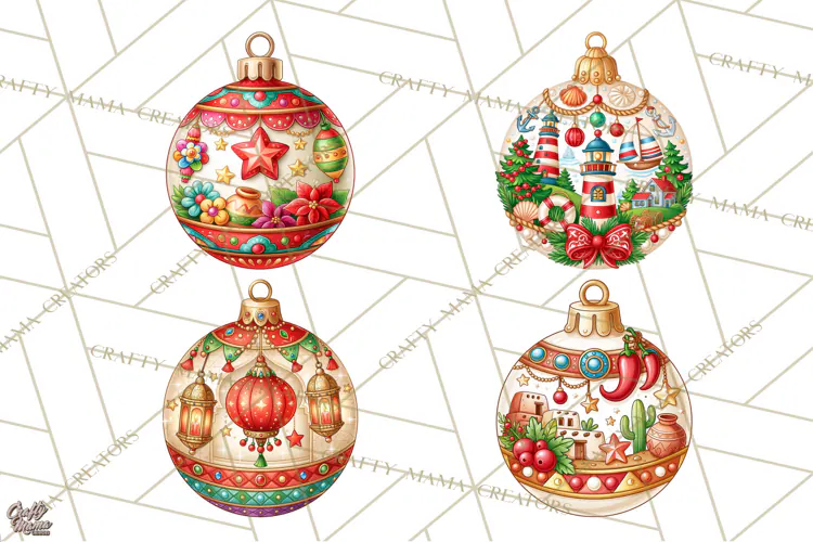 World Christmas Ornaments PNG Clipart