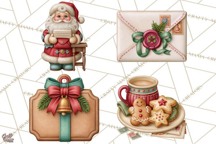 Christmas Mailroom Clipart, North Pole Santa Mail PNG example image 1