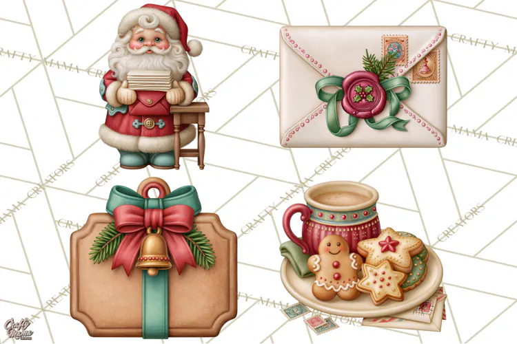Christmas Mailroom Clipart, North Pole Santa Mail PNG