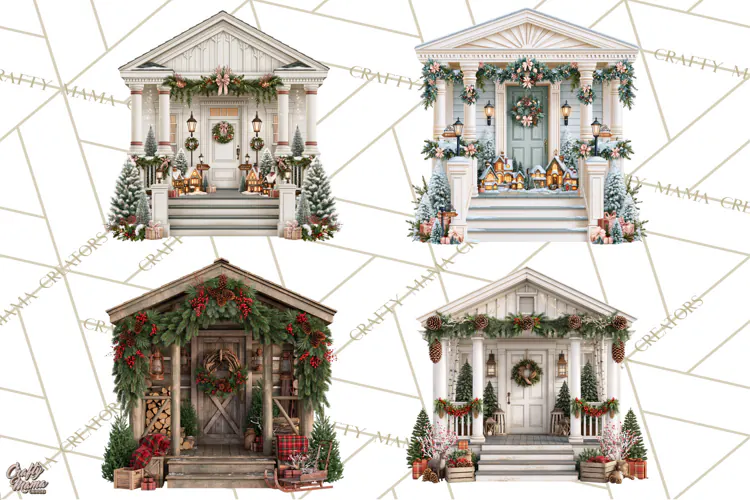 Christmas Porch Clipart, Christmas Porch PNG
