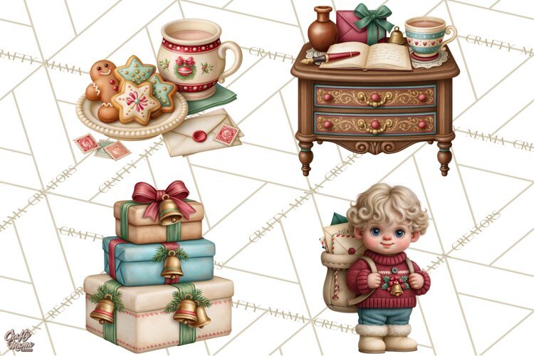Christmas Mailroom Clipart, North Pole Santa Mail PNG example image 1