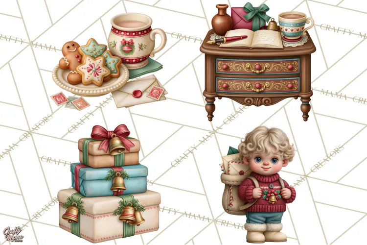 Christmas Mailroom Clipart, North Pole Santa Mail PNG