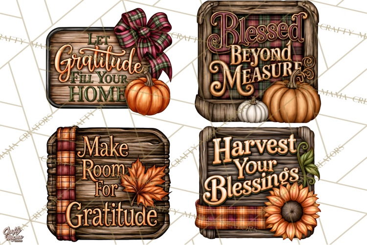 Pumpkins and Plaid Fall Quote Signs