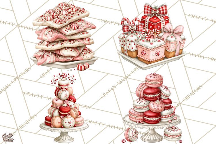 Peppermint Christmas Bakery Clipart PNG, Candy Cane Sweets example image 1