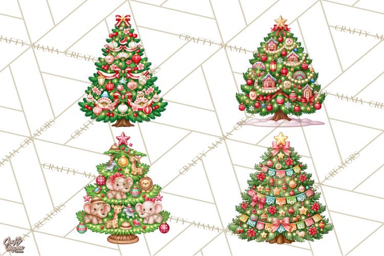 Christmas Tree World Travel Clipart PNG example image 1
