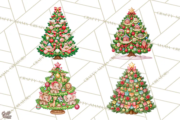 Christmas Tree World Travel Clipart PNG