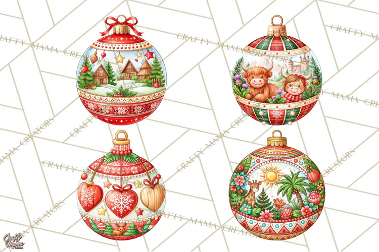 World Christmas Ornaments PNG Clipart
