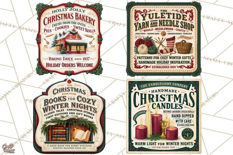 Vintage Christmas Signs PG, Rustic Farmhouse Holiday Sign example image 1