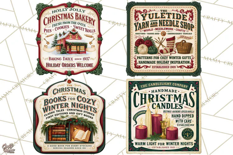 Vintage Christmas Signs PG, Rustic Farmhouse Holiday Sign