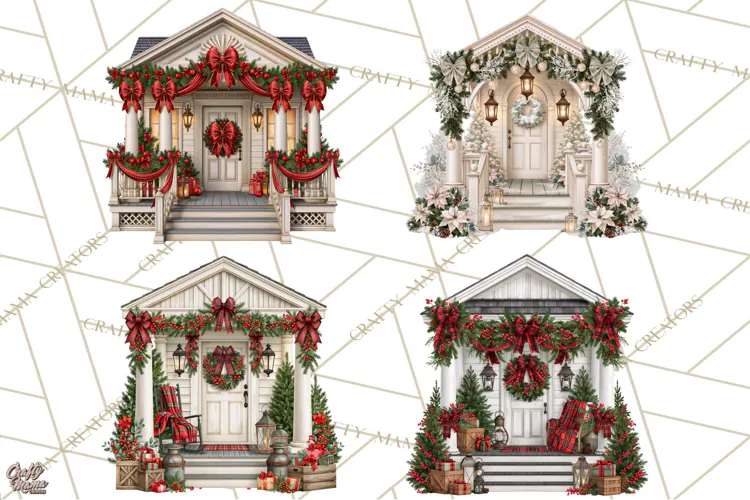 Christmas Porch Clipart, Christmas Porch PNG
