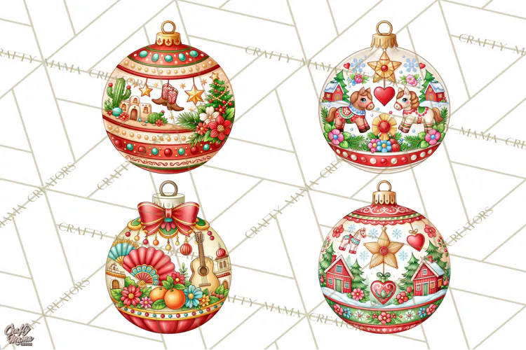 World Christmas Ornaments PNG Clipart