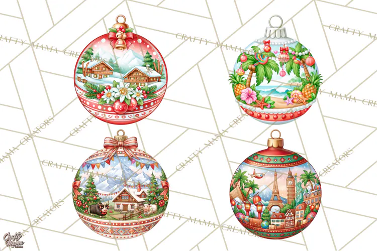 World Christmas Ornaments PNG Clipart